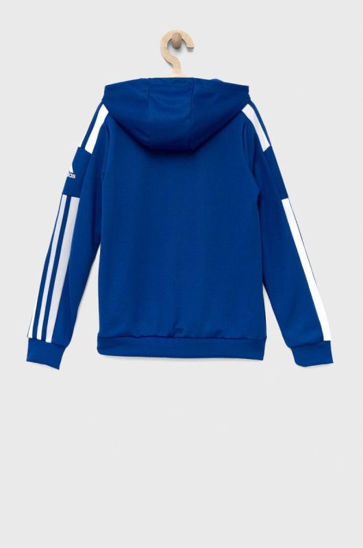 Дитяча кофта adidas Performance з капюшоном візерунок колір блакитний фото 2