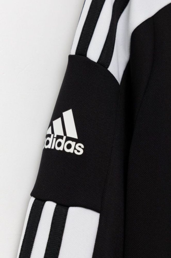 Дитяча кофта adidas Performance колір чорний з капюшоном з аплікацією фото 3