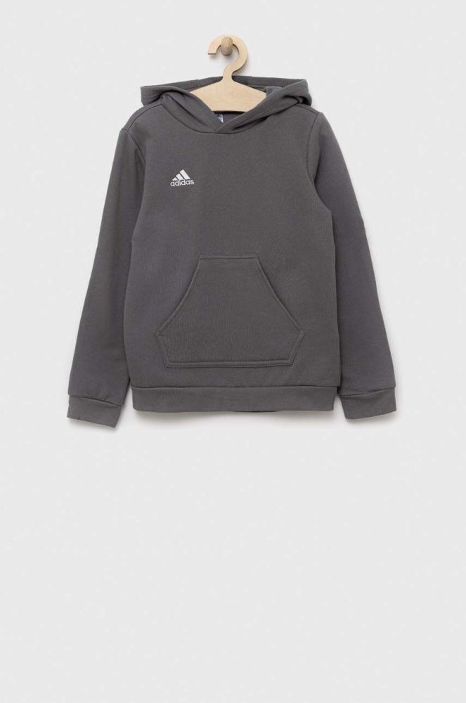 Дитяча кофта adidas Performance ENT22 HOODY Y колір сірий з капюшоном однотонна