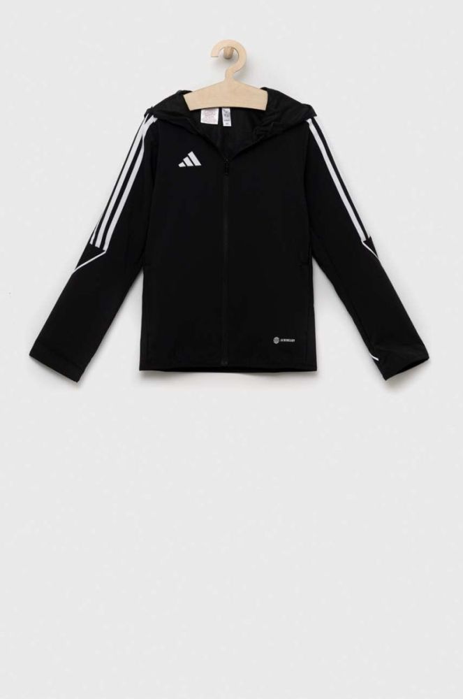 Дитяча кофта adidas Performance TIRO23 L WB Y колір чорний з капюшоном з аплікацією фото 2