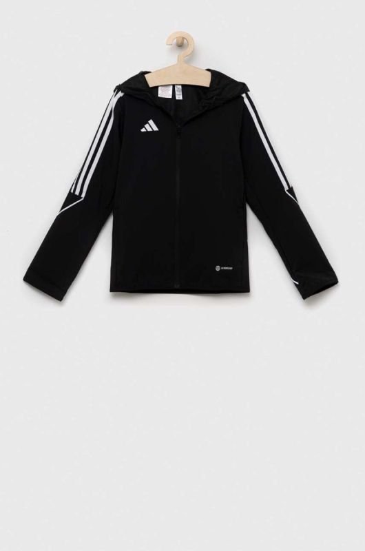 Дитяча кофта adidas Performance TIRO23 L WB Y колір чорний з капюшоном з аплікацією фото 2