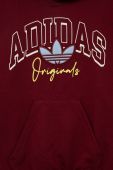 Дитяча кофта adidas Originals колір бордовий з капюшоном з принтом