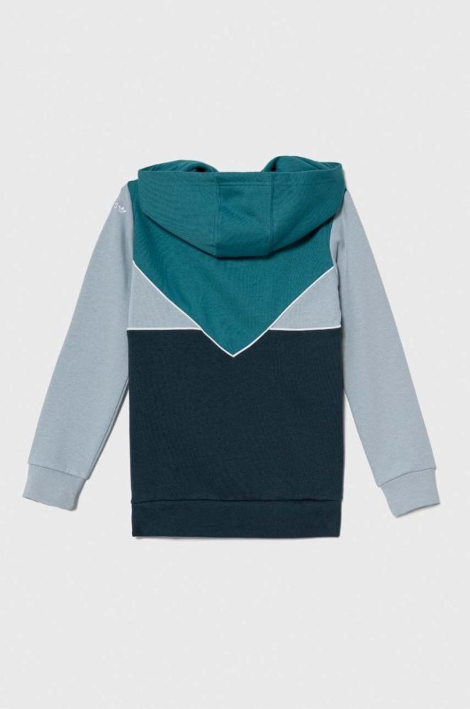 Дитяча кофта adidas Originals колір зелений з капюшоном візерунок (3488956) фото 3