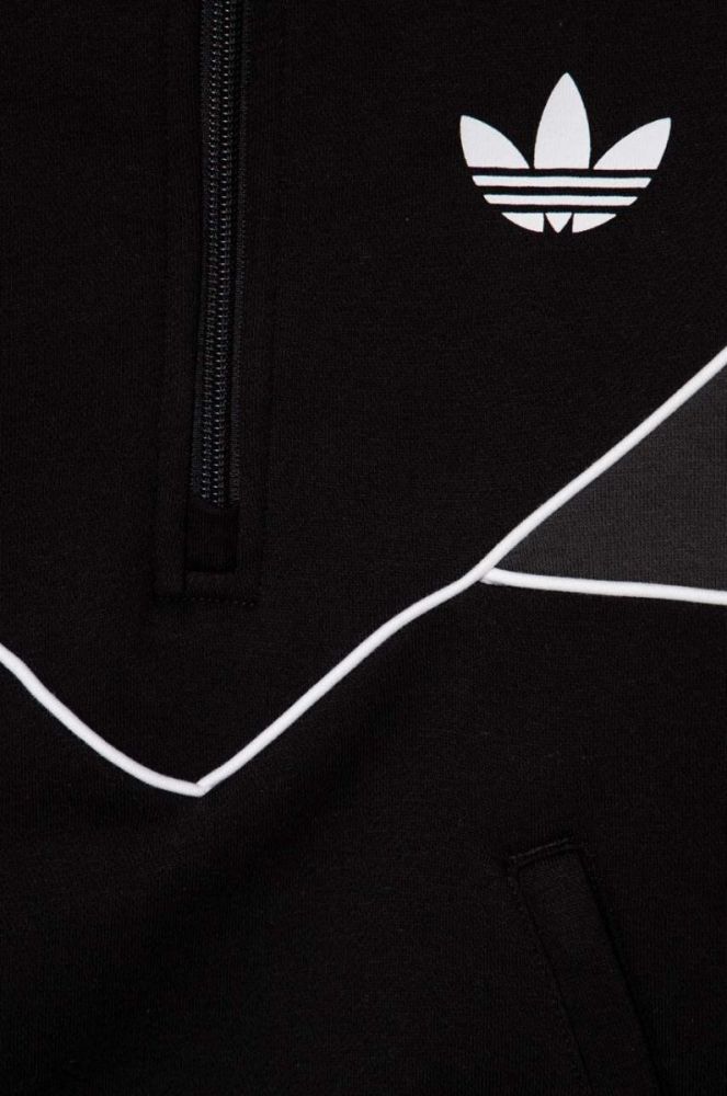 Дитяча кофта adidas Originals колір чорний з капюшоном з аплікацією фото 4