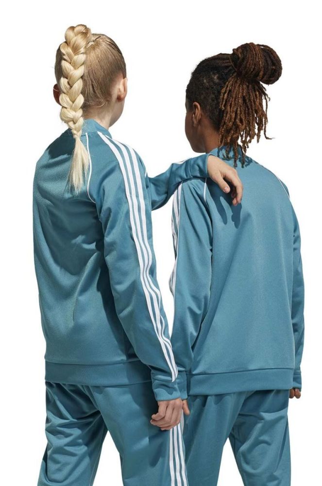 Дитяча кофта adidas Originals колір бірюзовий з аплікацією фото 5