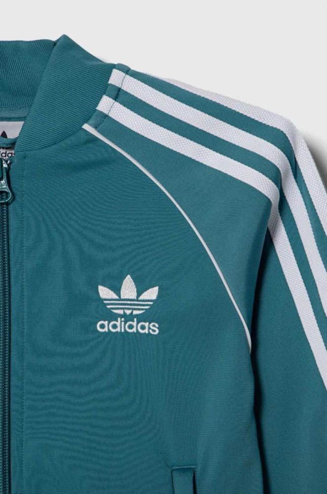Дитяча кофта adidas Originals колір бірюзовий з аплікацією фото 4