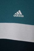 Дитяча кофта adidas колір бірюзовий з капюшоном візерунок