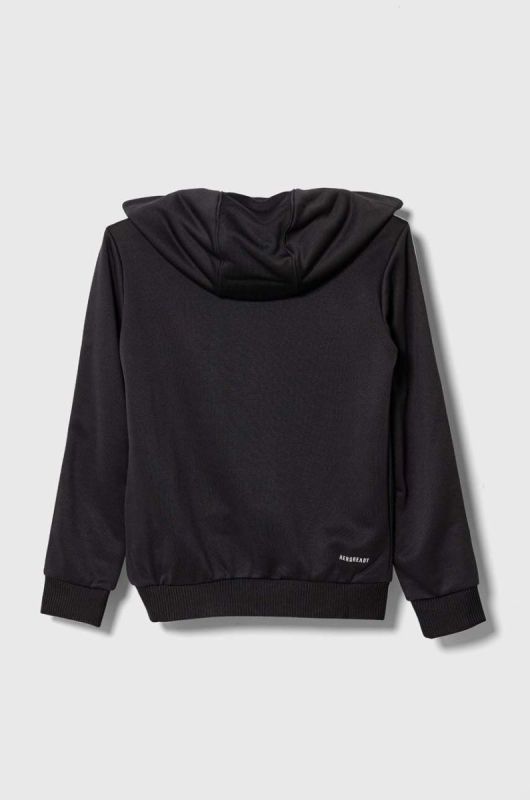 Дитяча кофта adidas колір сірий з капюшоном з аплікацією фото 2