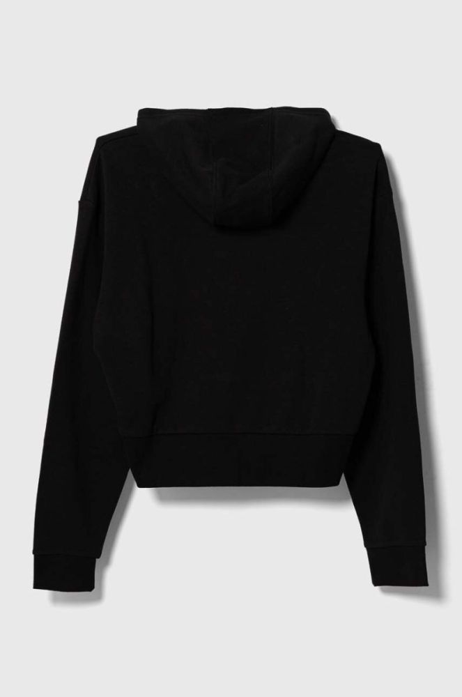 Дитяча кофта adidas Originals колір чорний з капюшоном з принтом фото 3