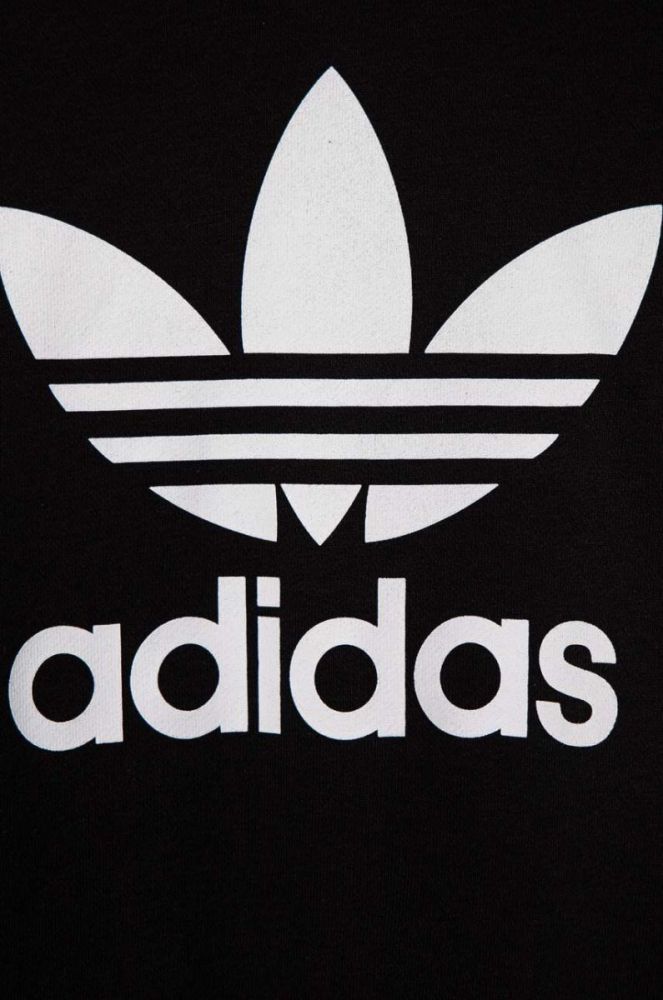 Дитяча кофта adidas Originals колір чорний з капюшоном з принтом фото 4