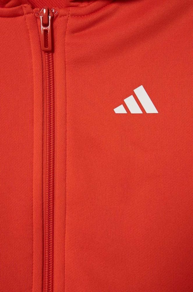 Дитяча кофта adidas колір червоний з капюшоном з аплікацією (3441576) фото 3
