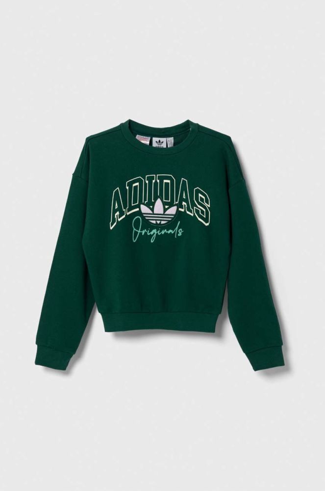 Дитяча кофта adidas Originals колір зелений з принтом (3359863)