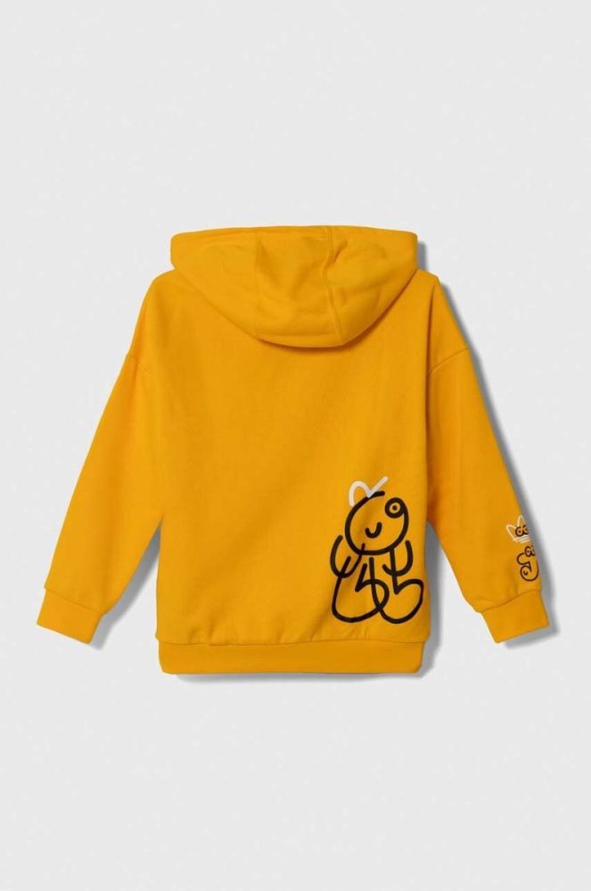 Дитяча кофта adidas Originals колір помаранчевий з капюшоном з принтом фото 2