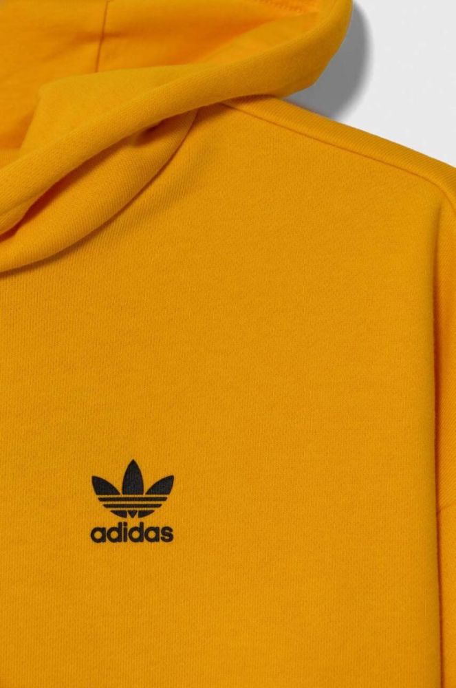 Дитяча кофта adidas Originals колір помаранчевий з капюшоном з принтом фото 3