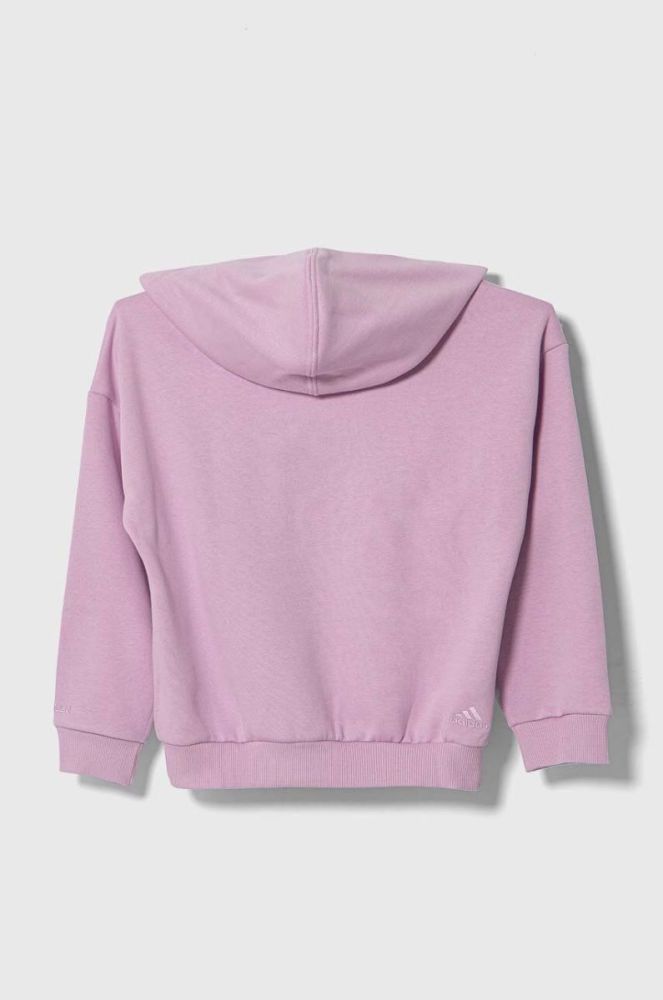 Дитяча кофта adidas колір фіолетовий з капюшоном з принтом (3441580) фото 3