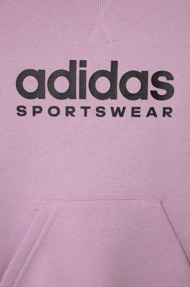 Дитяча кофта adidas колір фіолетовий з капюшоном з принтом (3441580) фото 4