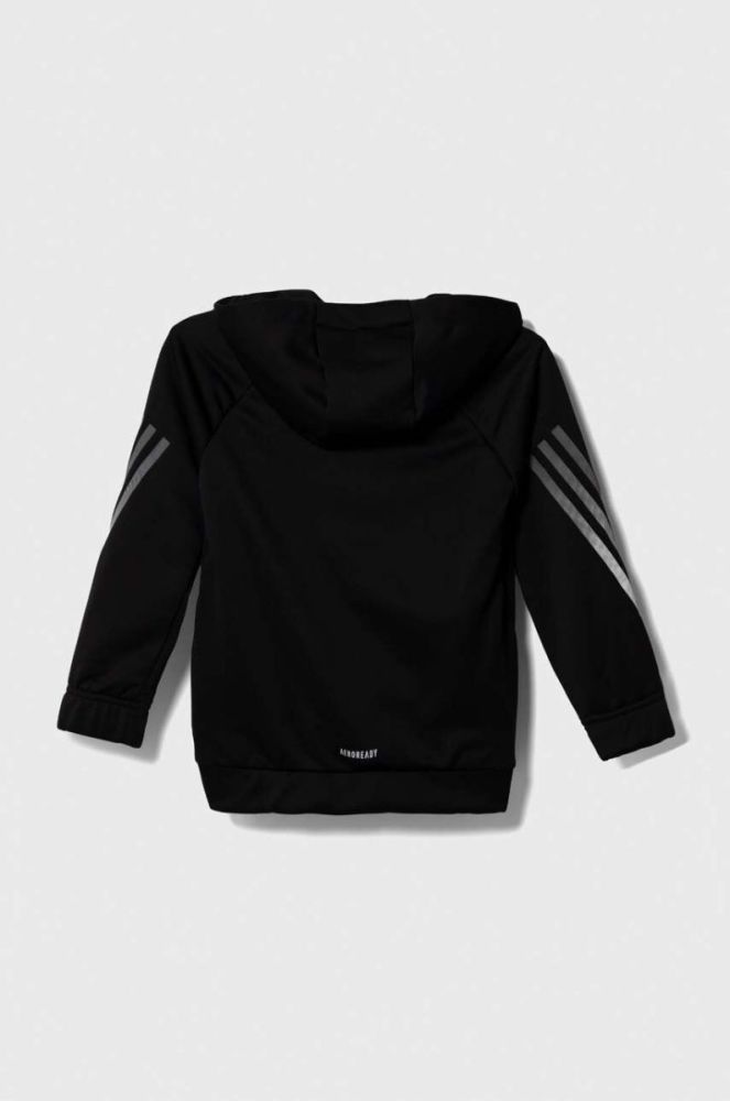 Дитяча кофта adidas колір чорний з капюшоном з принтом (3634318) фото 3