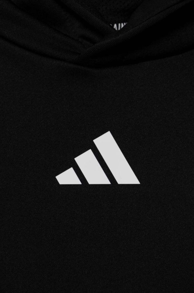 Дитяча кофта adidas колір чорний з капюшоном з принтом (3634318) фото 4