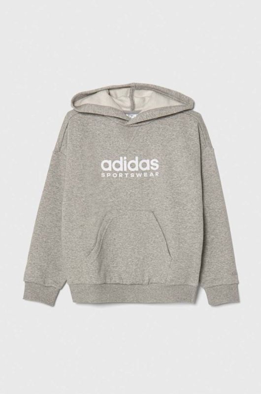 Дитяча кофта adidas колір сірий з капюшоном з принтом (3566821) фото 2