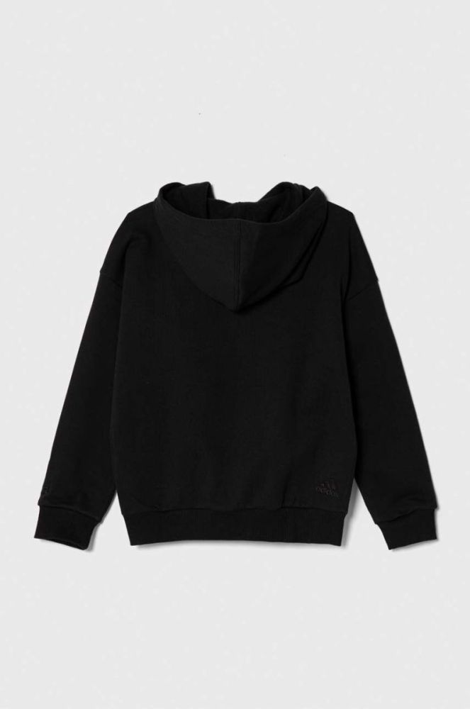 Дитяча кофта adidas колір чорний з капюшоном з принтом (3566826) фото 3