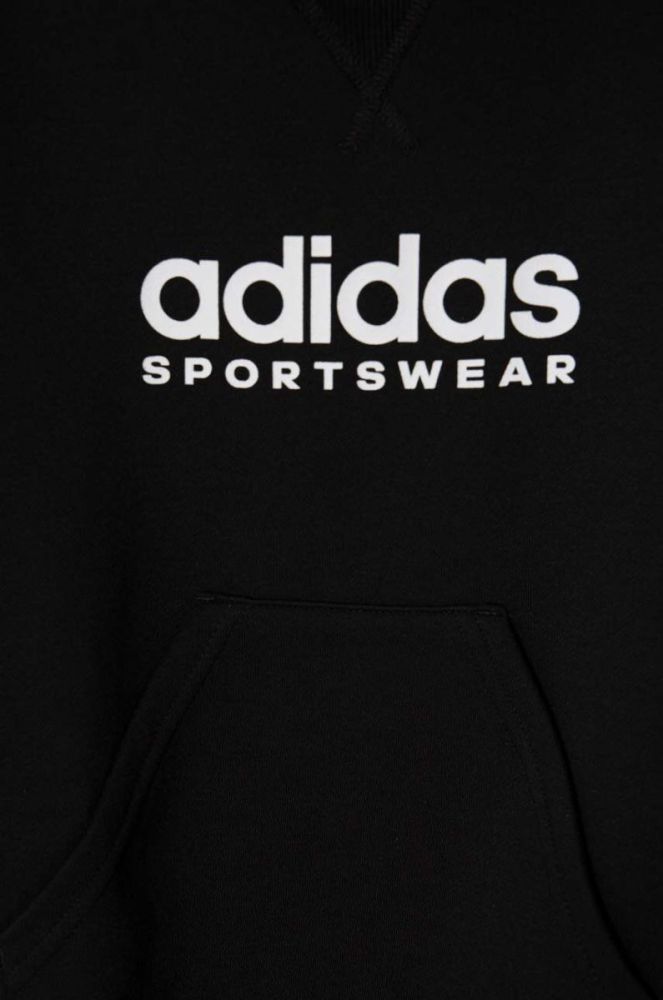 Дитяча кофта adidas колір чорний з капюшоном з принтом (3566826) фото 4