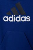 Дитяча кофта adidas колір синій з капюшоном візерунок