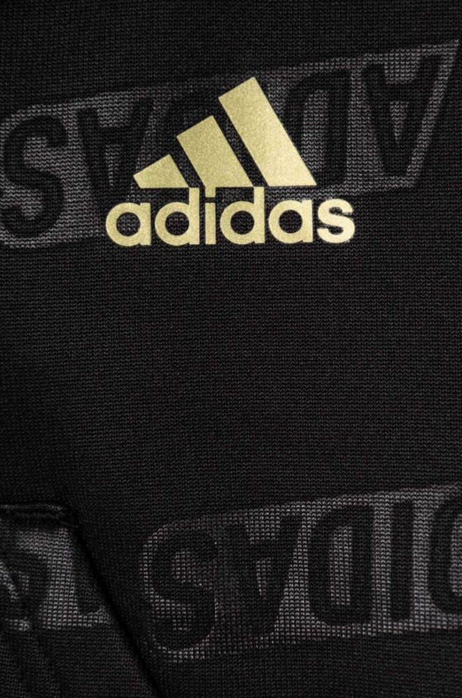 Дитяча кофта adidas JG BLUV Q4 HD колір чорний з капюшоном візерунок фото 3