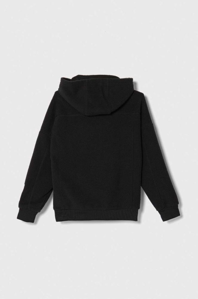 Дитяча кофта adidas Originals колір чорний з капюшоном однотонна фото 2