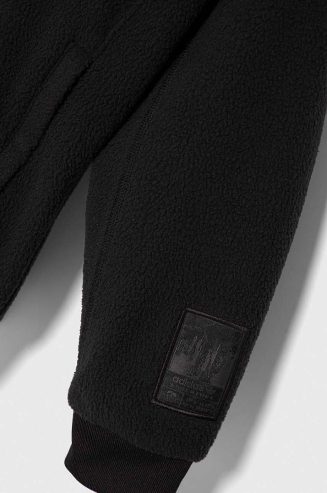 Дитяча кофта adidas Originals колір чорний з капюшоном однотонна фото 3