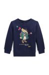 Кофта для немовлят Polo Ralph Lauren колір синій з принтом (3637865)