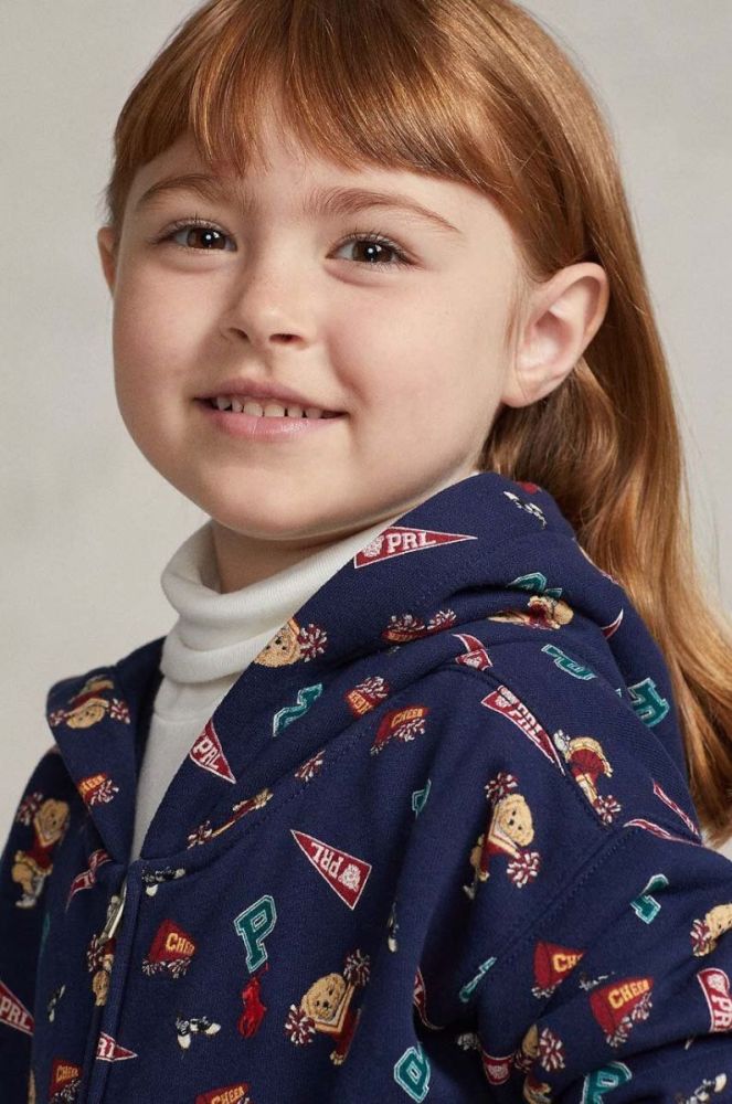 Дитяча кофта Polo Ralph Lauren колір синій з капюшоном візерунок (3637884) фото 4