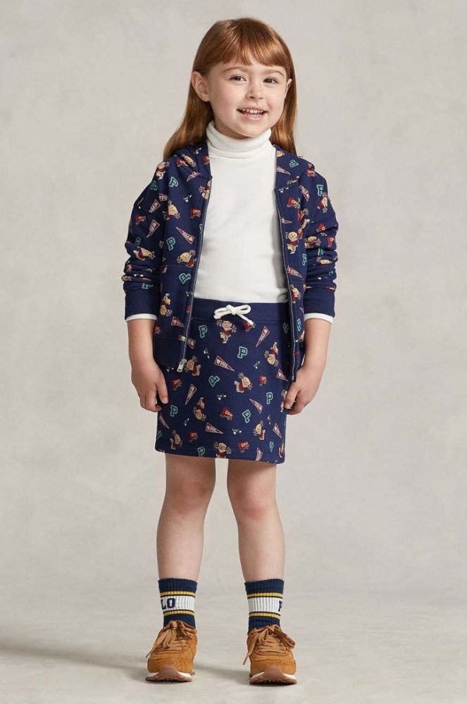 Дитяча кофта Polo Ralph Lauren колір синій з капюшоном візерунок (3637884) фото 5