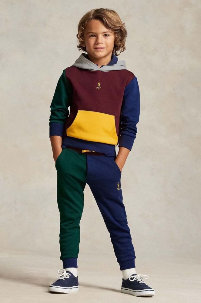 Дитяча кофта Polo Ralph Lauren колір бордовий з капюшоном однотонна (3441599) фото 5