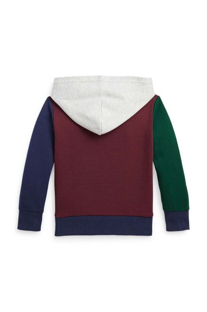 Дитяча кофта Polo Ralph Lauren колір бордовий з капюшоном однотонна (3441599) фото 3