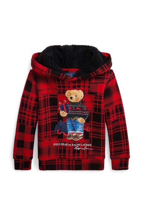 Дитяча кофта Polo Ralph Lauren колір червоний з капюшоном візерунок (3624828) Дитяча кофта Polo Ralph Lauren колір червоний з капюшоном візерунок (3624828)