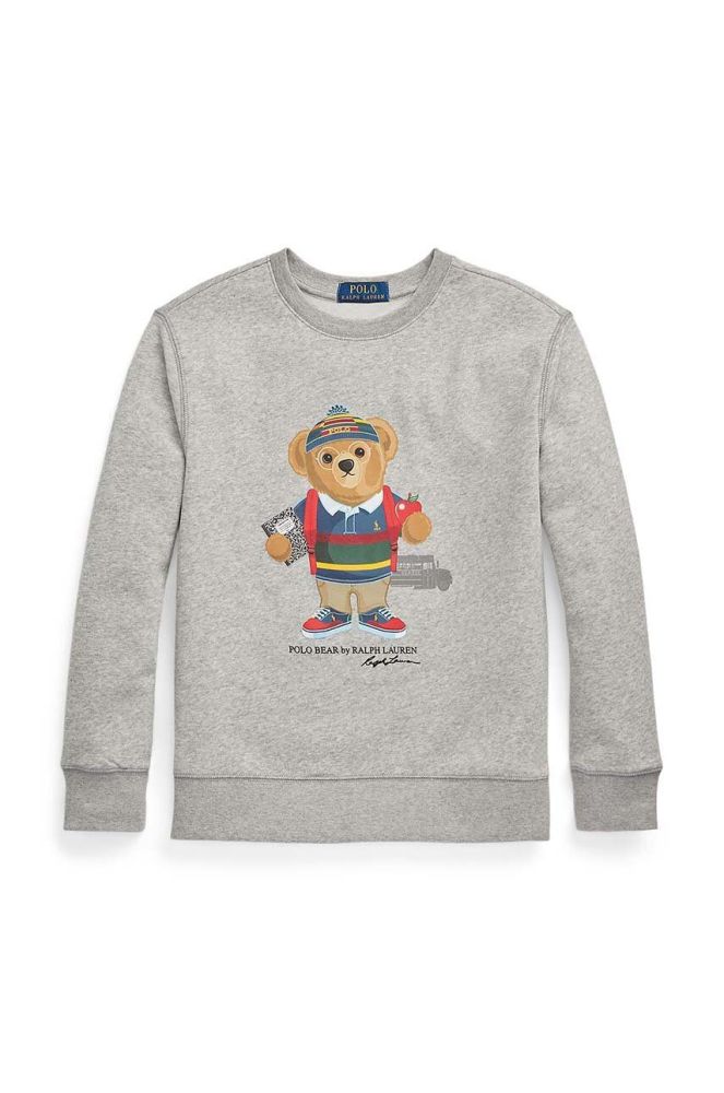 Дитяча кофта Polo Ralph Lauren колір сірий з принтом (3441606)