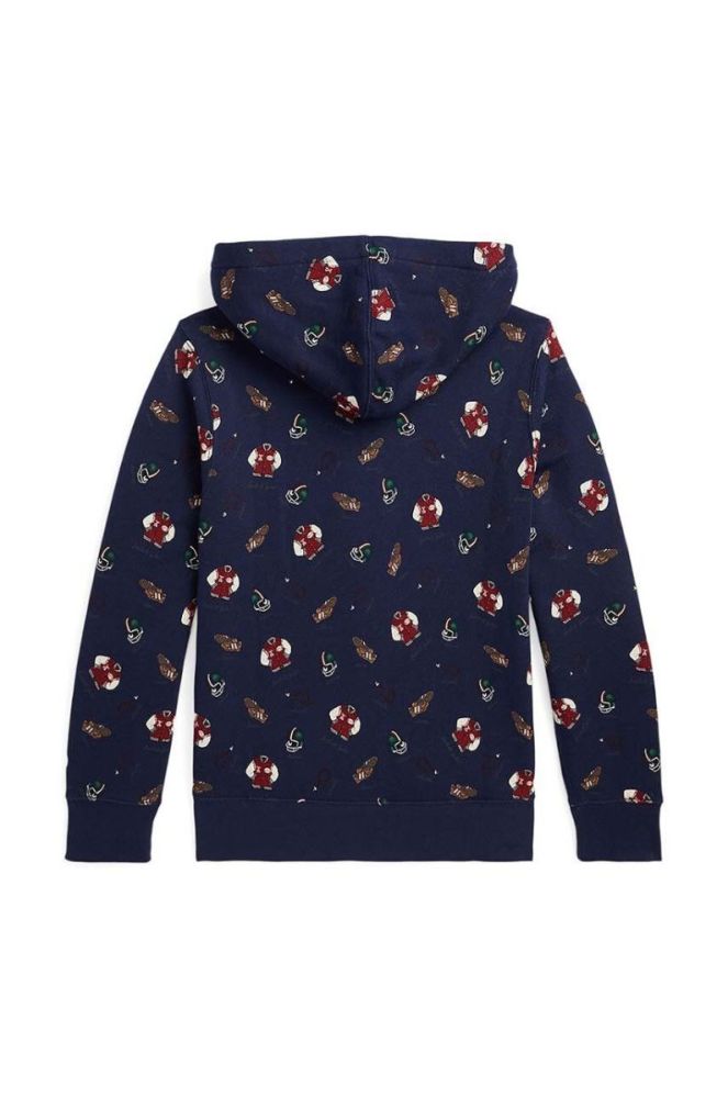 Дитяча кофта Polo Ralph Lauren колір синій з капюшоном візерунок (3470294) фото 3