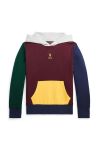 Дитяча кофта Polo Ralph Lauren колір бордовий з капюшоном однотонна (3441614)