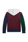 Дитяча кофта Polo Ralph Lauren колір бордовий з капюшоном однотонна (3441614)