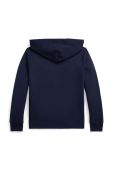 Дитяча кофта Polo Ralph Lauren колір синій з капюшоном з принтом (3637933)