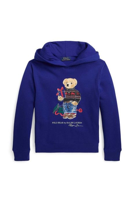 Дитяча кофта Polo Ralph Lauren з капюшоном з принтом колір блакитний (3637944)