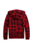 Дитяча кофта Polo Ralph Lauren колір червоний з капюшоном візерунок (3624834) Дитяча кофта Polo Ralph Lauren колір червоний з капюшоном візерунок (3624834)