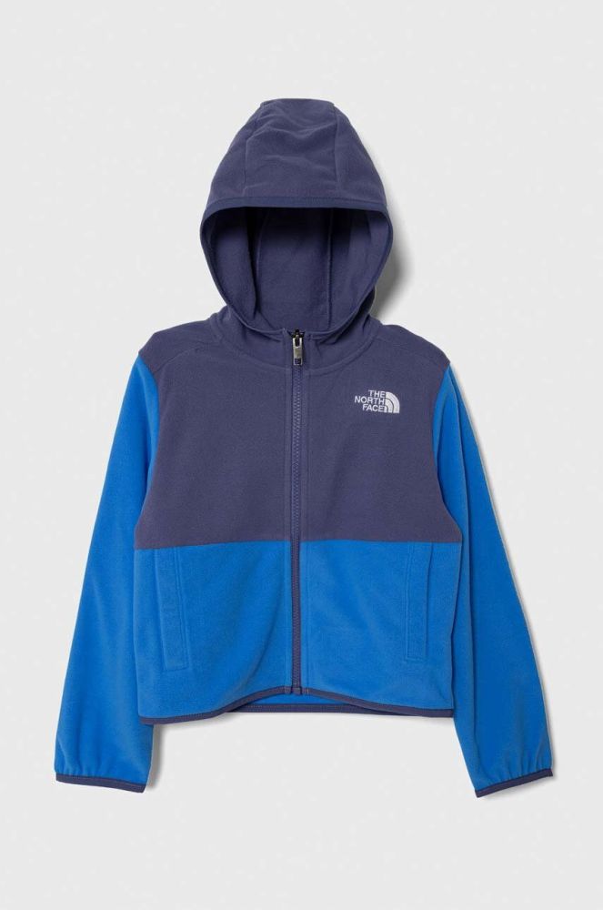 Дитяча кофта The North Face GLACIER F/Z HOODED JACKET з капюшоном однотонна колір блакитний