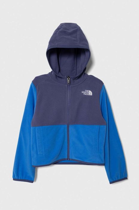 Дитяча кофта The North Face GLACIER F/Z HOODED JACKET з капюшоном однотонна колір блакитний Дитяча кофта The North Face GLACIER F/Z HOODED JACKET з капюшоном однотонна колір блакитний