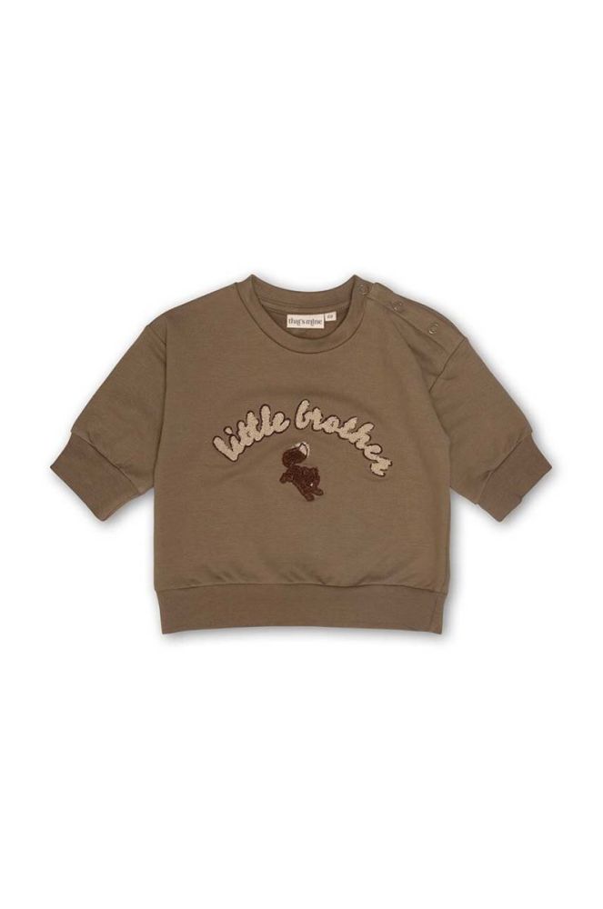 Дитяча кофта That's mine 005073 Finley Little Brother Sweatshirt колір коричневий з аплікацією фото 2