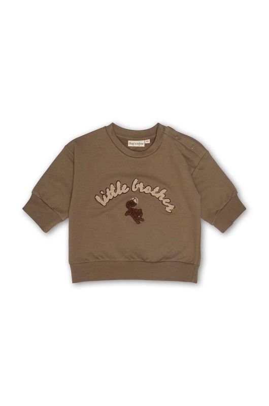 Дитяча кофта That's mine 005073 Finley Little Brother Sweatshirt колір коричневий з аплікацією фото 2