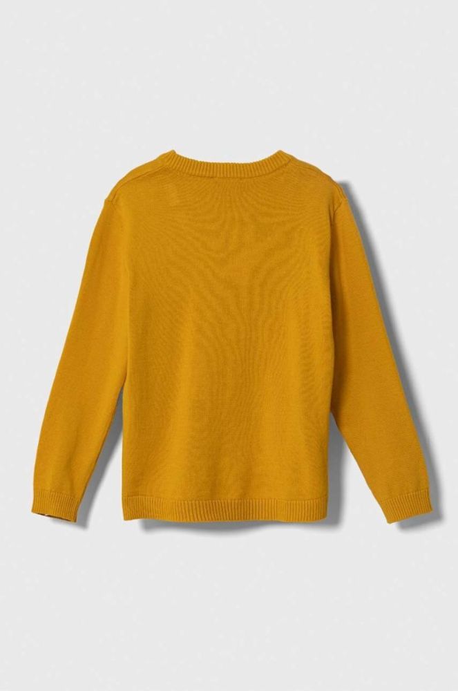 Дитячий бавовняний светр United Colors of Benetton колір жовтий легкий фото 2