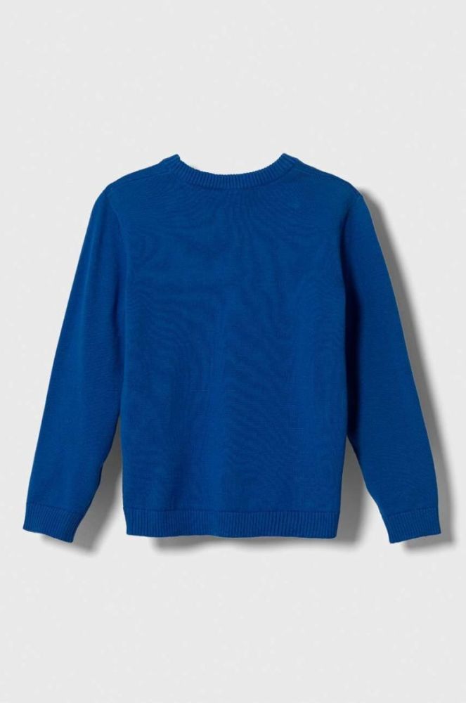 Дитячий бавовняний светр United Colors of Benetton легкий колір блакитний (3418649) фото 2