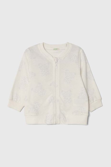 Бавовняна кофта для немовлят United Colors of Benetton колір білий візерунок (3400570)