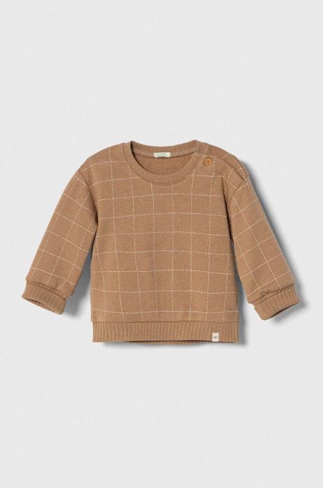 Кофта для немовлят United Colors of Benetton колір коричневий візерунок